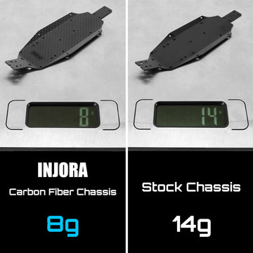 INJORA Carbon Fiber Chassis for 1/24 Buggy Losi Micro-B Upgrade, 8g