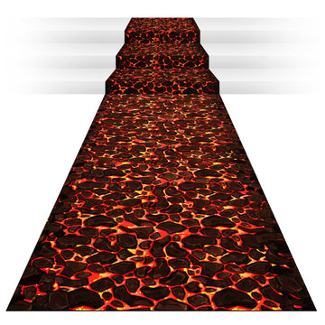 24 Inch x 10 ft Plastic Hot Coals Runner Party Decorations Lava Themed Party Theme Tablecloth Runner Table Floor Cover for Fire 