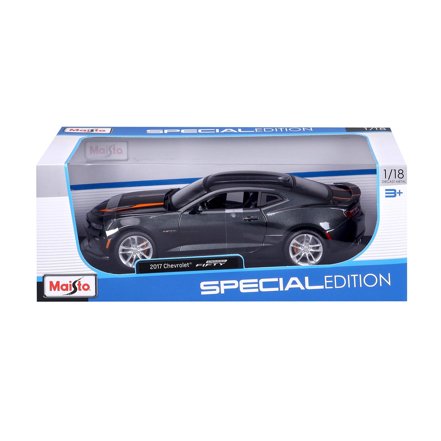 Bauer Spielwaren Maisto 1:18 Chevrolet Camaro 50th Anniversary Model 31385 - Metallic Gray Diecast Car