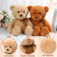 Wettarn 2 Pack Plush Bear Stuffed Animal 18 Inch Cuddly Bears Plush Cute Stuffed With Bow For Children'S Day Valentine Day Birth