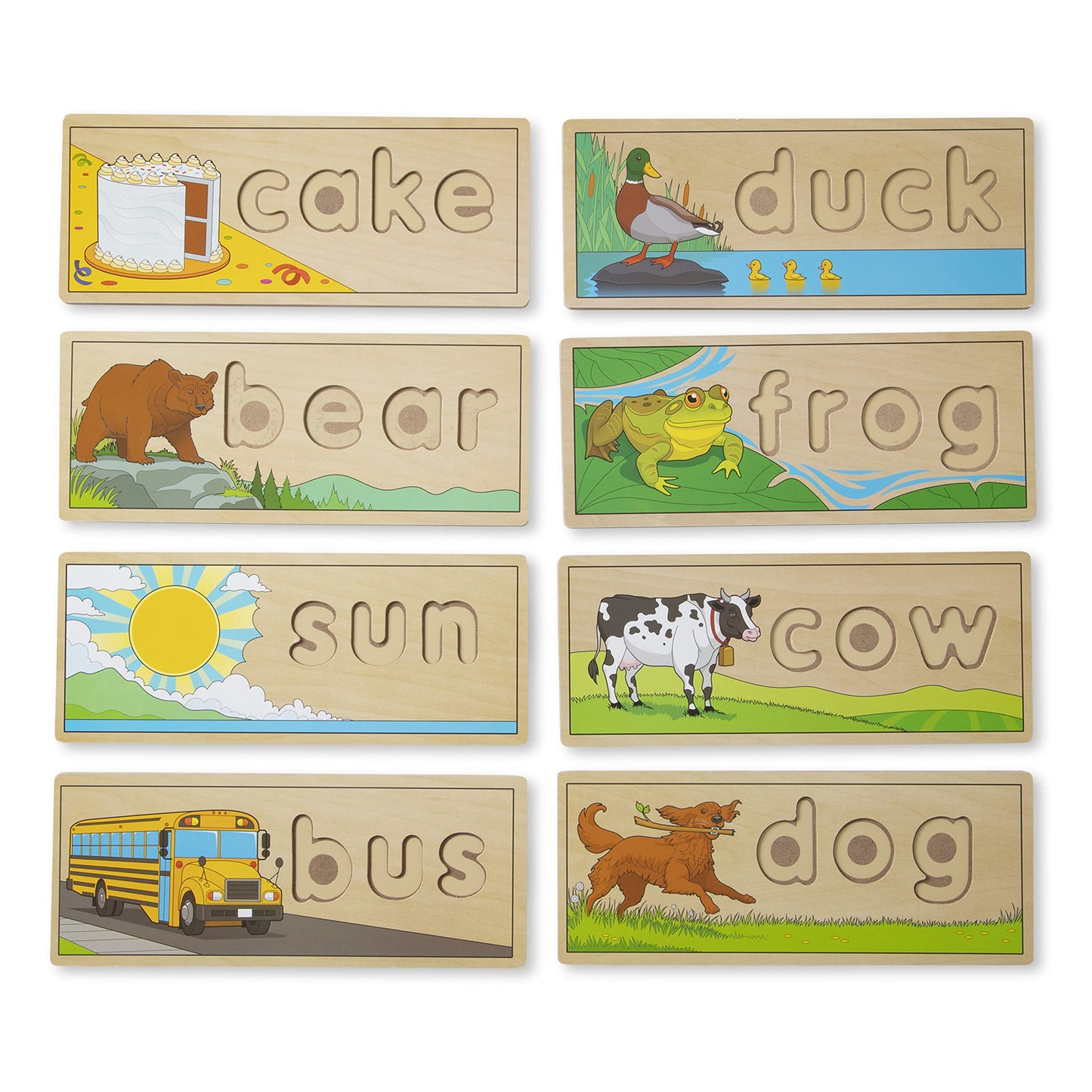 Melissa & Doug See & Spell Wooden Educational Toy With 8 Double-Sided Spelling Boards And 64 Letters - Preschool Learning Activities, See & Spell Learning Toys For Kids Ages 4+