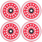 Aowish Ride On Swing Twist Wiggle Car Polyurethane Replacement Wheels W/Bearings Abec-9 (2 Front Wheels With Convex Hub, 2 Rear Wheels With Concave Hub) (Red)