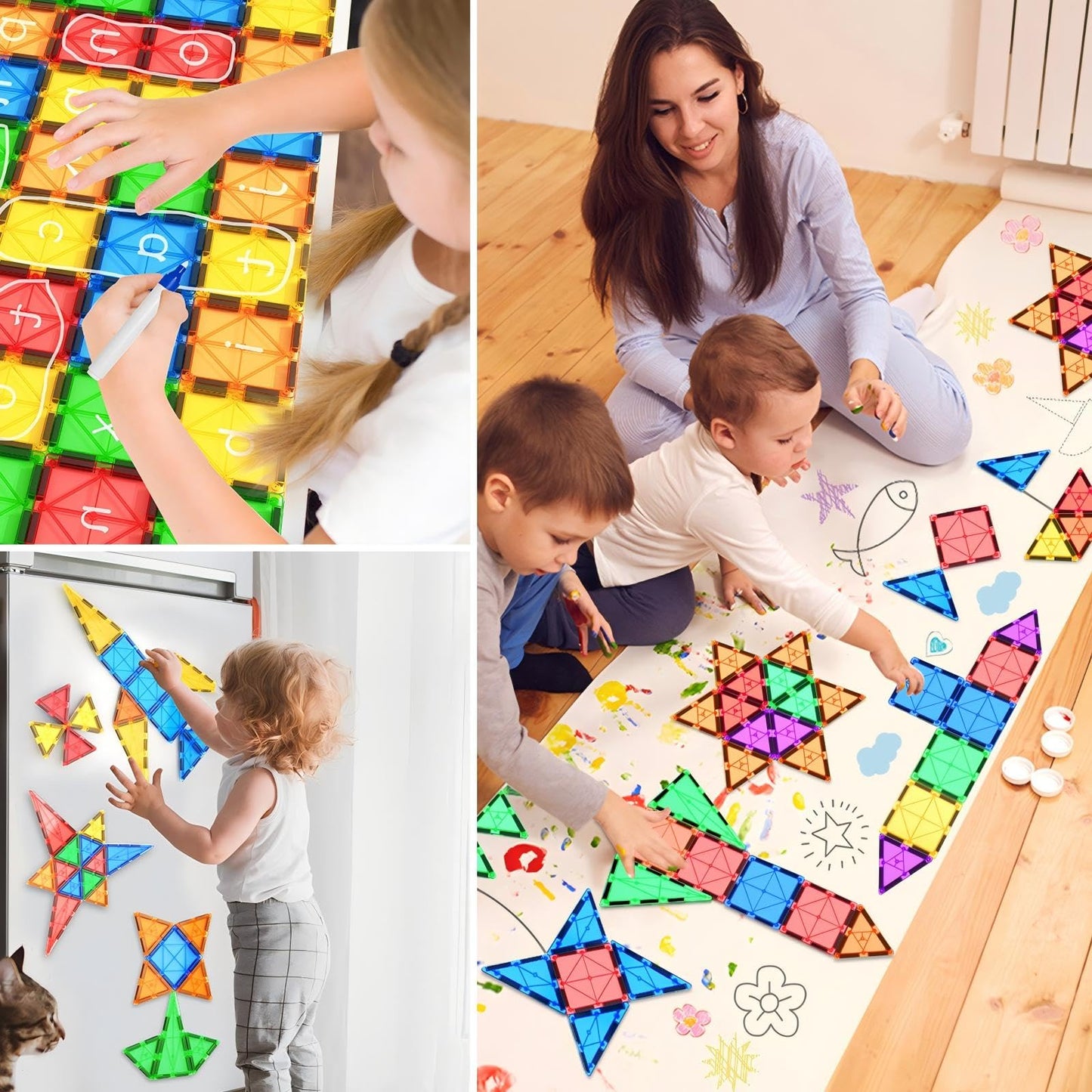 IGIVI Magnetic Tiles Building Blocks - 42 PCS STEM Toys for Kids 3+, Rainbow Color, Durable ABS Material, Perfect Birthday Gift