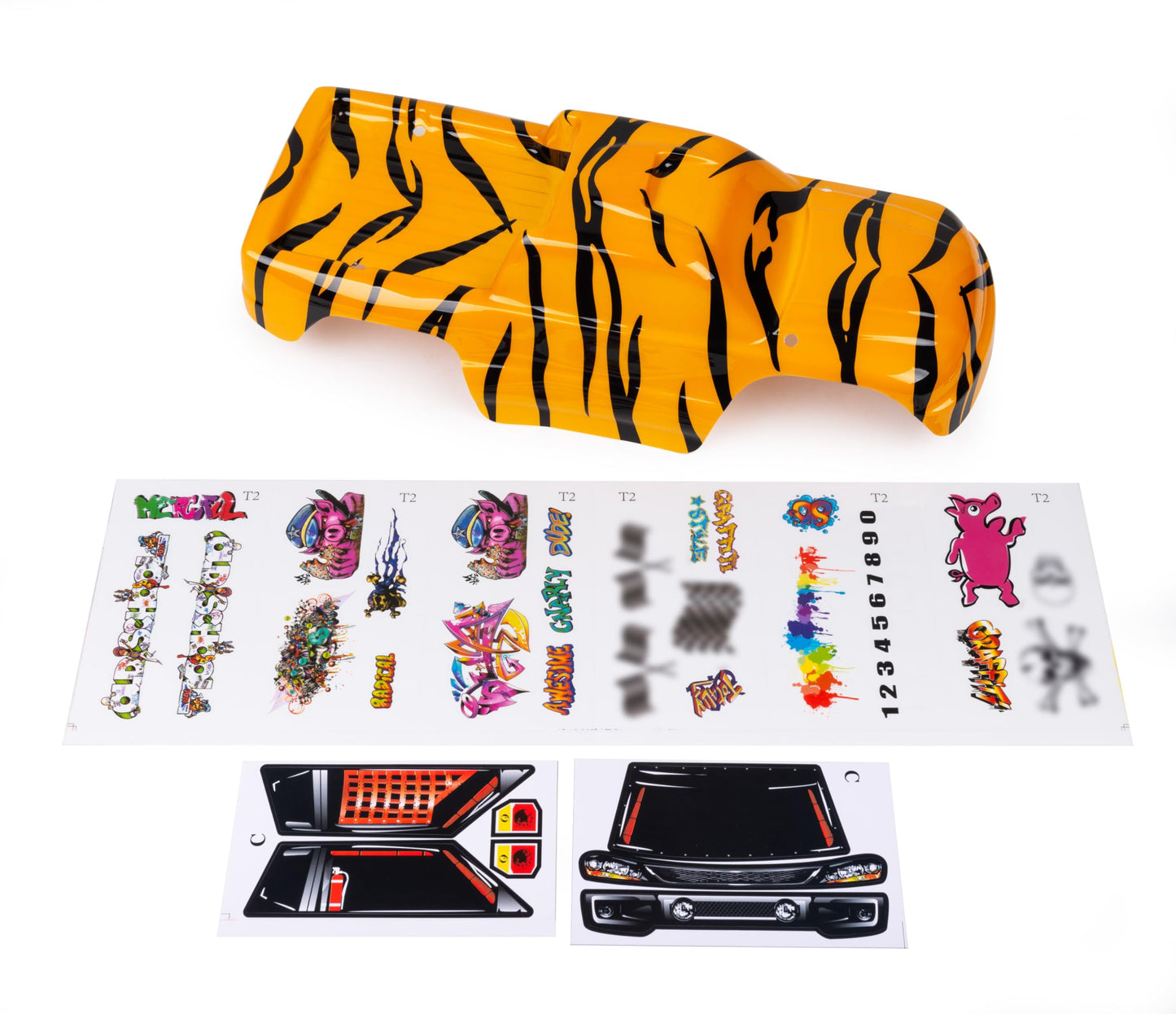 SummitLink Custom Body Compatible for 1/10 Scale RC Car or Truck (Truck not Included) (Tiger)