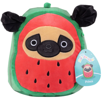 Squishmallows Original 8-Inch Prince Watermelon Pug Puppy Plush Toy - Soft & Squishy Collectible Stuffed Animal for Kids