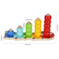 Toys of Wood Oxford Wooden Stacking Rings - Caterpillar Counting Game, 15 Pieces, Small, Color Sorting Puzzle for 1 Year Olds