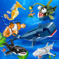 Kazi Whale Toys Building Set,Deep Sea Creatures Building Blocks,Ocean Animal Toy For Kids Ages 6 7 8 9 10 Plus,Blue Whale Sea An