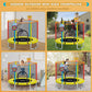 60 Indoor Outdoor Trampoline for Kids,MILUMILU Mini Baby Trampoline with Safety Enclosure Net, Basketball Hoop, Jumping Mat - Bi