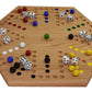 Cauff Solid Oak Double Sided Marble Board Game - 20 Inch, Hand Painted, Brown Wood