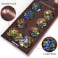 Vamslove Wooden Mancala Board Game With Magnetic Lock / 48+8 Extra Multi Color Glass Stones, Folding Mancala Set For 2 Player, 6 Age And Up (Instructions Included)