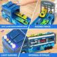 ITEFDTUTNE Carrier Truck Race Car Track Set for Toddlers Toys, 4 FT Race Track and 6 Die-Cast Toy Cars, Truck Toy with Lights &