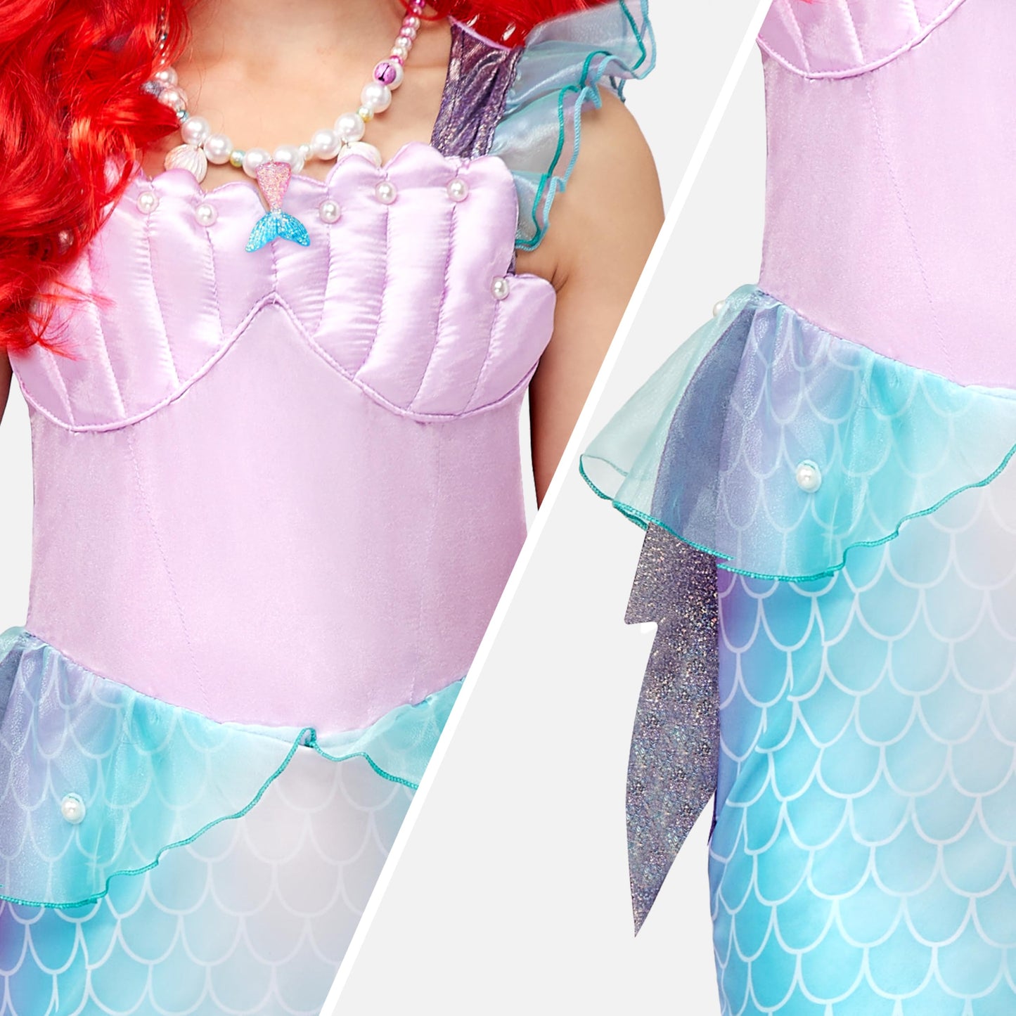 Spooktacular Creations Halloween Mermaid Costume for Girls  Purple Little Mermaid Dress  Princess Dress Up for Girls 4-6 Toddler Pretend RolePlay  Themed Party (Large  10-12 yrs)