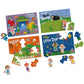 Cocomelon, 4-Pack Wooden Puzzles, 18-Pieces Each Jigsaw Toy Gift Set With Interchangeable Characters, For Kids Ages 3 And Up