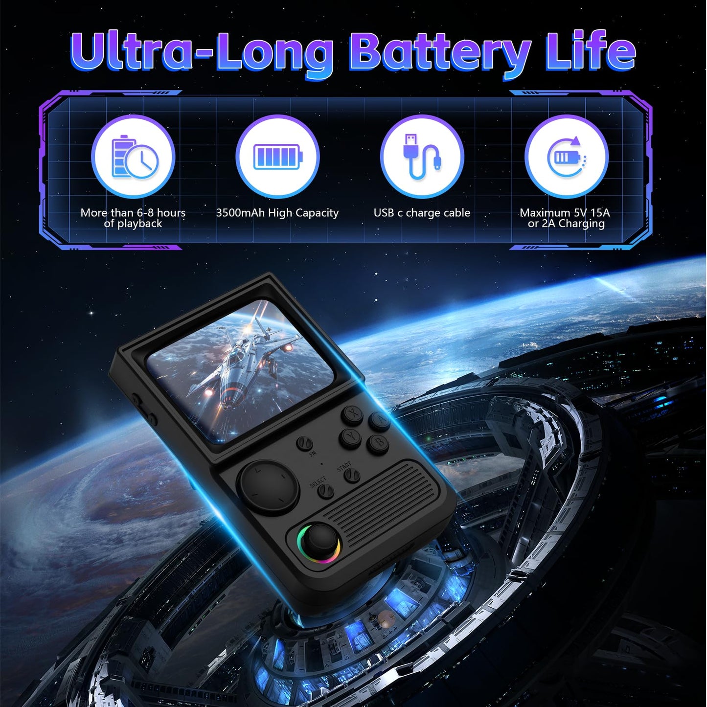 R36T Retro Game Console, Handheld Game Console with 3.5in IPS HD Screen, Video Game Consoles Supports WiFi Networked Fighting an