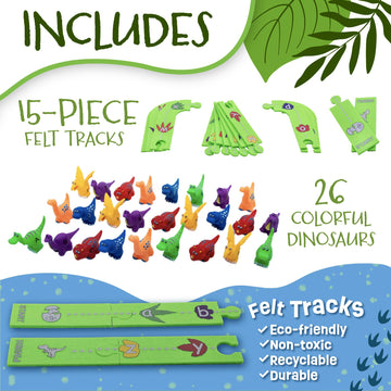 Skoolzy Dinosaur Alphabet Puzzle Track - 41 Dinosaur Toys For Kids 2-4 - Alphabet Learning Toys And Alphabet Toys For Ages 2-4 - Fun Educational Dinosaur Alphabet Game