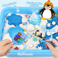 G.C Winter Polar Sensory Bin for Kid, Snow Play Sand Toy Kit with Sandbox/Sensory Sand/Arctic Animals Figures, Ice Wonderland Se