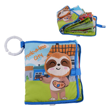 Nuluv Cloth Peek-A-Boo Soft Toy For Babies, Plush Sensory Toy With Rattle, Crinkle Pages & Squeaker, Baby Activity Cloth Book, L