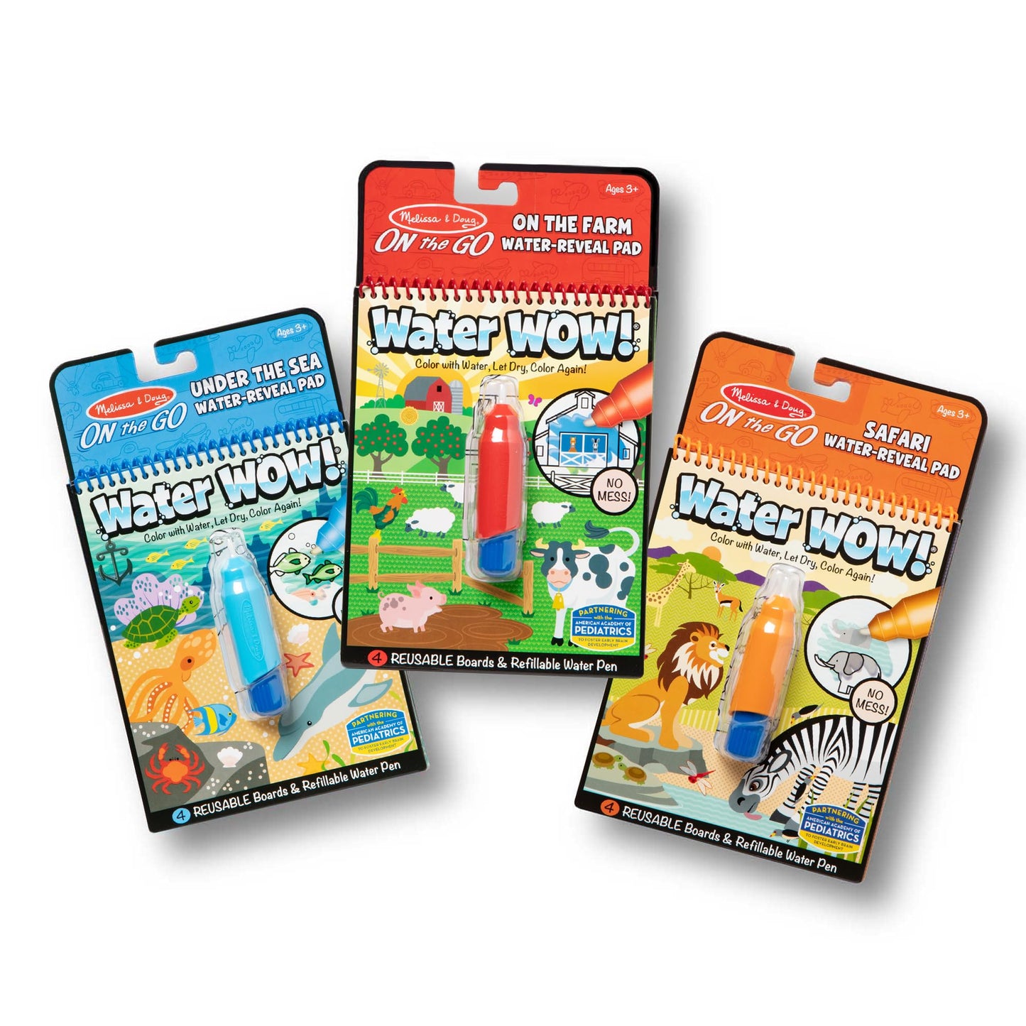 Melissa & Doug Water Wow! - Water Reveal Pad Bundle - Farm, Safari & Under The Sea