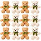 Hydren 12 Pack Bear Stuffed Animals Bulk 10 Inch Plush Bear Toy Small Stuffed Bears With Bow Tie For Baby Shower Centerpieces We