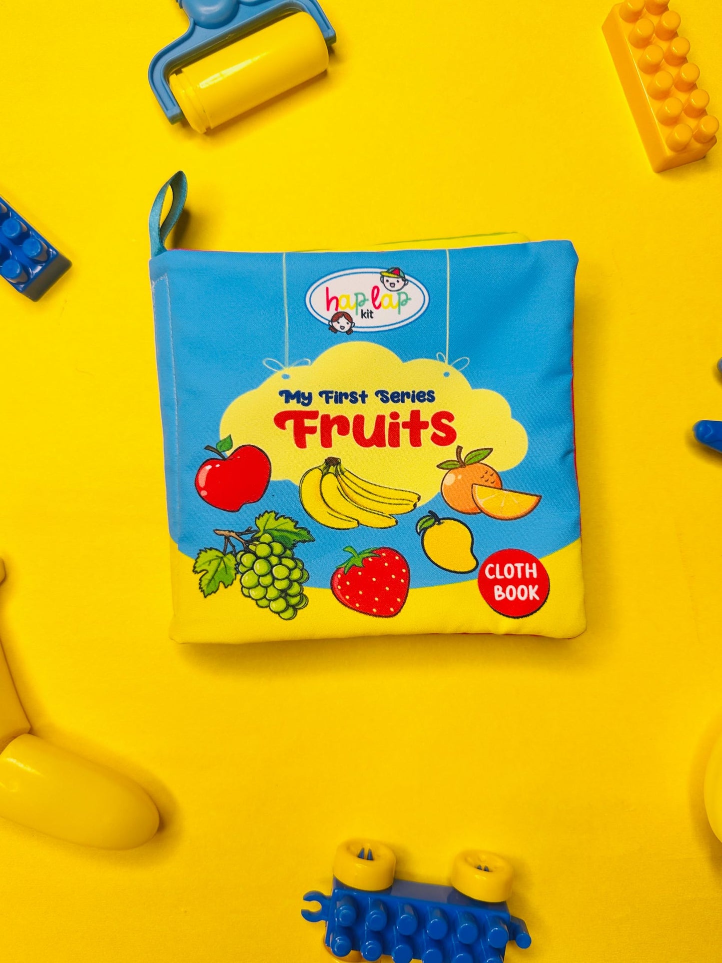 Haplap Kit  Soft Cloth Book For Babies  Crinkle Sound  Sensory Learning Toy  Montessori Tummy Time Toy  02 Years (Fruits)