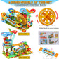 COUOMOXA Marble Run Building Blocks - Montessori STEM Toys for Kids 4-8, Classic Color, Ideal Christmas & Birthday Gifts
