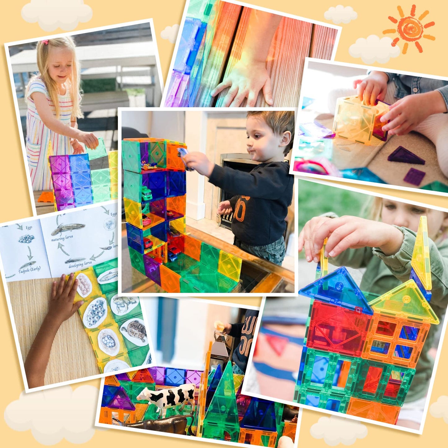 52Pcs Magnetic Tiles Toys For 3 Year Old Boys And Girls Magnetic Building Blocks Stem Learning Toys Sensory Montessori Toys For Toddlers Kids
