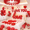 1100PCS Valentines Day Balloons Kit with XOXO, Red Heart and I Love You Balloons,1000 Silk Rose Petals, 50 Heart Hangers for Va