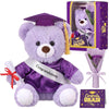Hollowfly Graduation Bear Gifts Set Include Graduation Bear of 2026 Stuffed Animal with Cap and Gown, Artificial Flower, Graduat