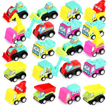 20 Piece Construction Toy Car for Boys Kids 3 4 5 6 7 8, Construction Party Favors Mini Pull Back Vehicles Small Truck Construct