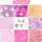 10 Fl Oz Unicorn Slime Kit, Pink Clear Slime Bucket, Slime Party Favors For Kids, Glimmer Crunchy Slime Includes 9 Packs Of Slim
