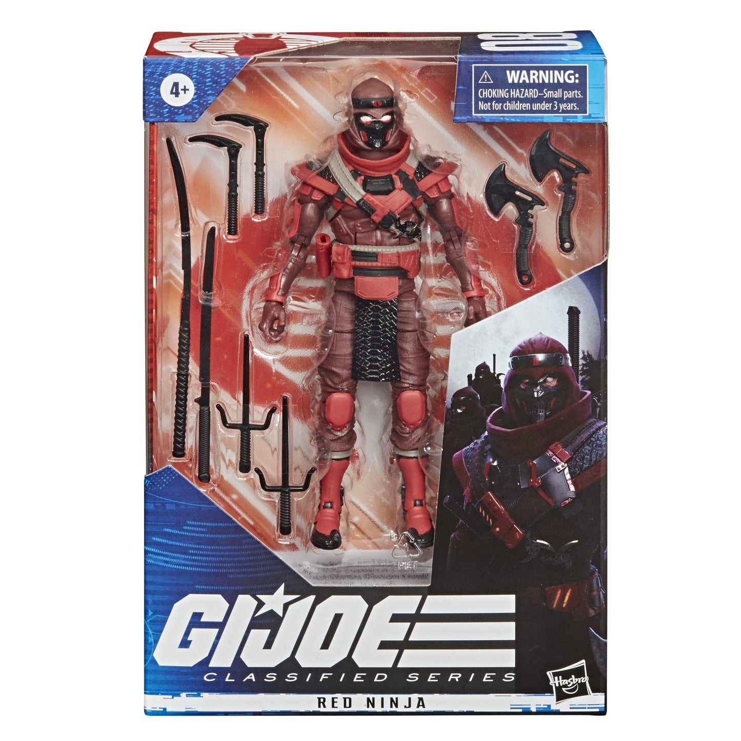 Hasbro G.I. Joe Classified Series Red Ninja Action Figure 08 Collectible Premium Toy With Multiple Accessories 6-Inch Scale With Custom Package Art