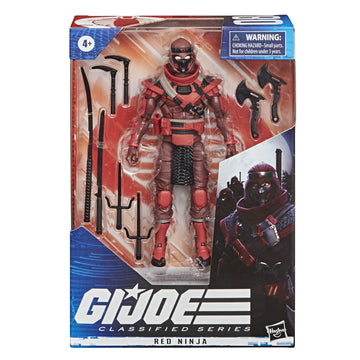 Hasbro G.I. Joe Classified Series Red Ninja Action Figure 08 Collectible Premium Toy With Multiple Accessories 6-Inch Scale With Custom Package Art