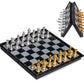 Big Mo's Toys Magnetic Travel Chess Set - Folding Board, Portable, Metal, Silver, 9.7" - Great Travel Toy for Kids and Adults