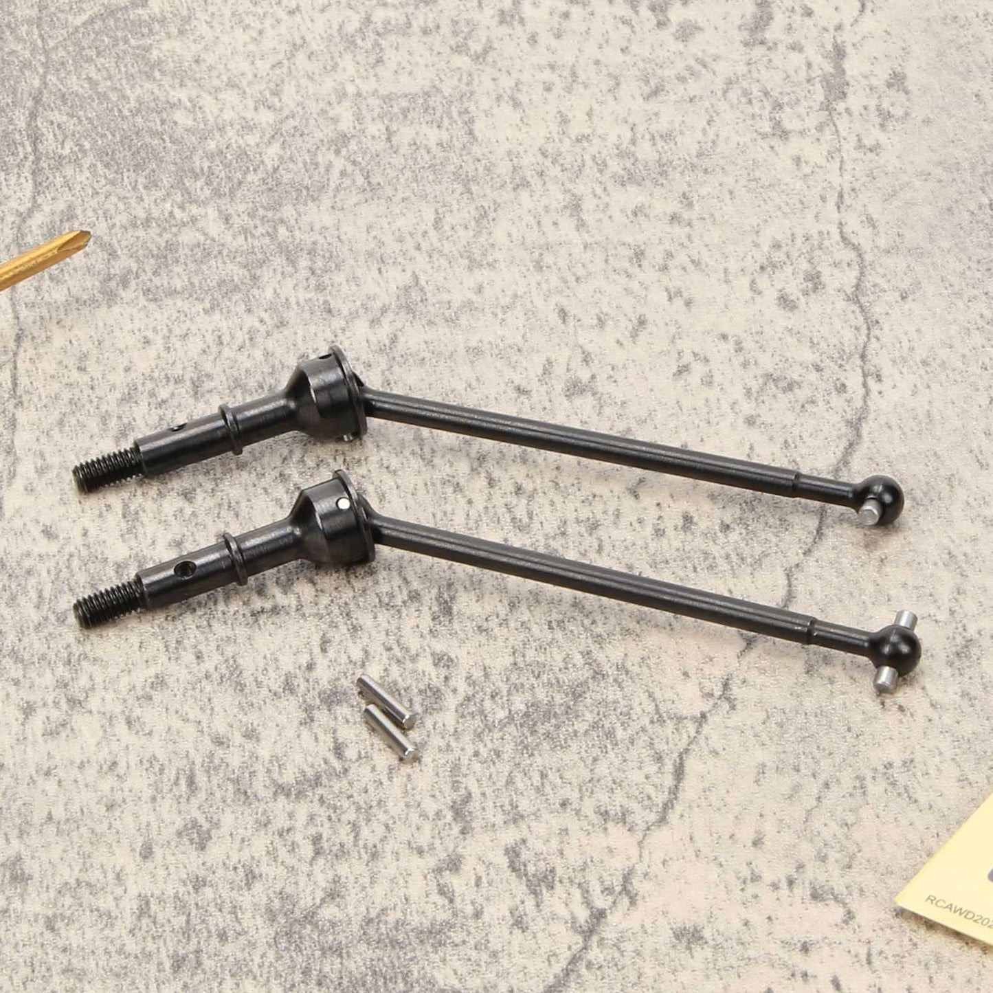 RCAWD 2X #45 Steel CVD Driveshaft Set Complete for Losi 1-10 22S 2WD No Prep Drag Car Upgrade Parts (Black)