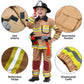 Tacobear Firefighter Costume for Kids, Brown, M (7-8Y), Polyester, Complete Accessories, Dress Up Toy for Birthday & Halloween