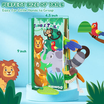 Bbwoo Baby Books 0-6 Months - Baby Boys Girls Shower Gifts - Tummy Time Baby Toys 0-6 6-12 Months - Crinkle Cloth Book - Infant