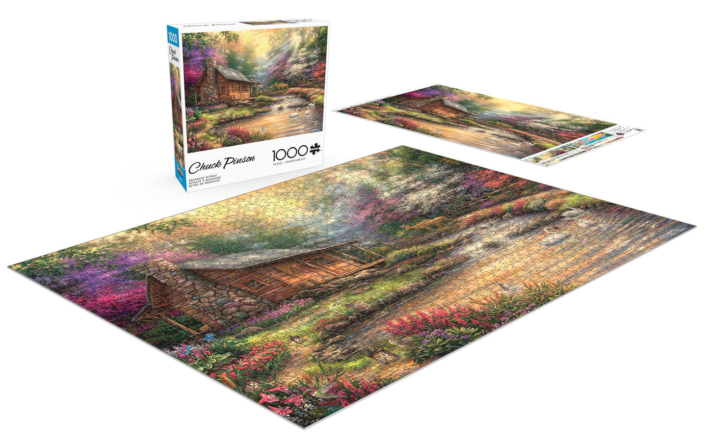 Buffalo Games Jigsaw Puzzles for mature-themeds 1000 Pieces - Chuck Pinson - Brookside Retreat - Hard mature-themed Puzzle with Reference Poster  Fun  Unique & Challenging for All Abilities  Large 26.75 x 19.75