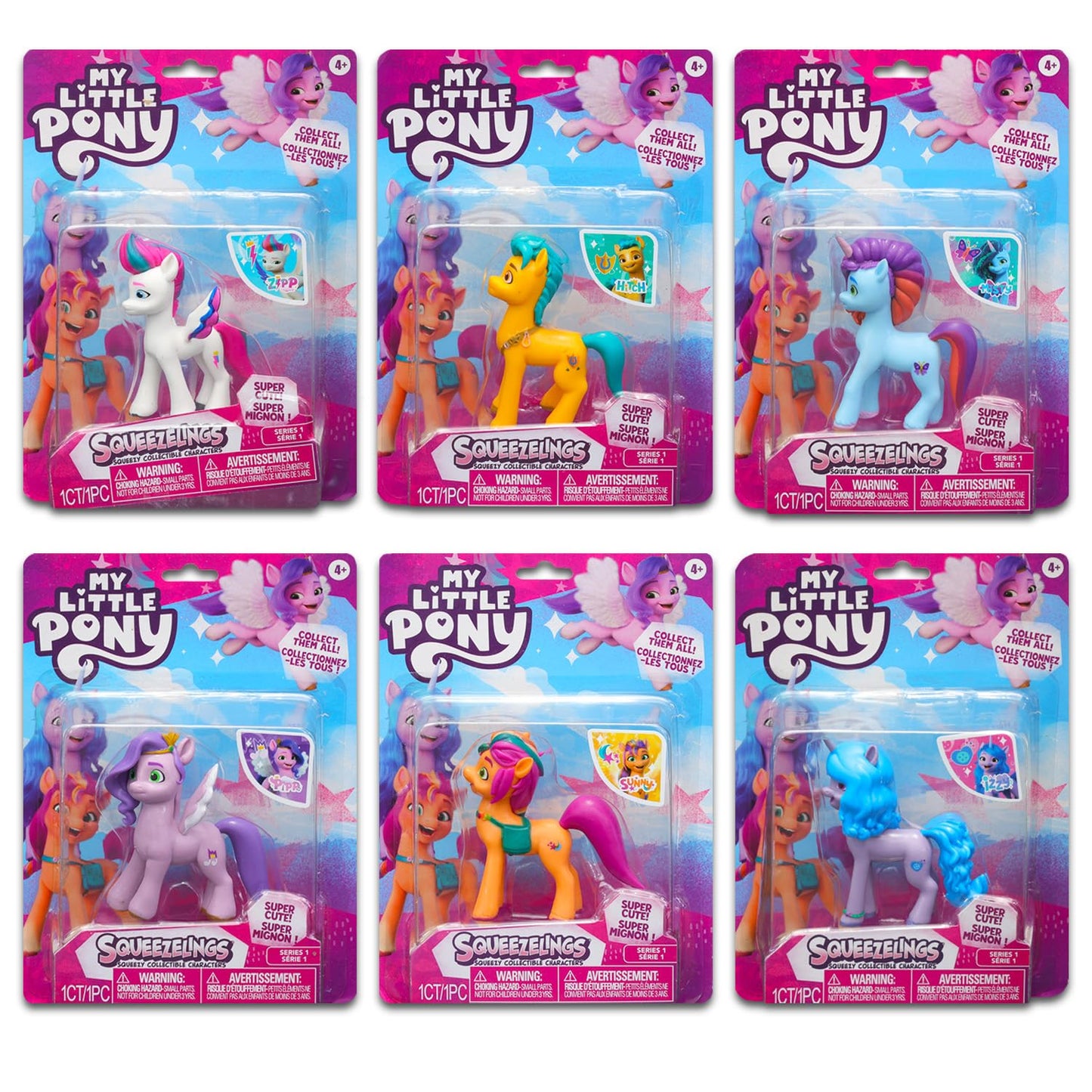 My Little Pony Mini Figures 6 Pack - Toy Bundle With 4 Cupcake Topper Figurines Plus Stickers, Bookmark | Party Supplies