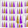 4P Purple-Gold Foil Fringe Tassel Banner Garland Metallic Tinsel Streamers Wall Hanging Curtain Backdrop Banners for Parade Floa