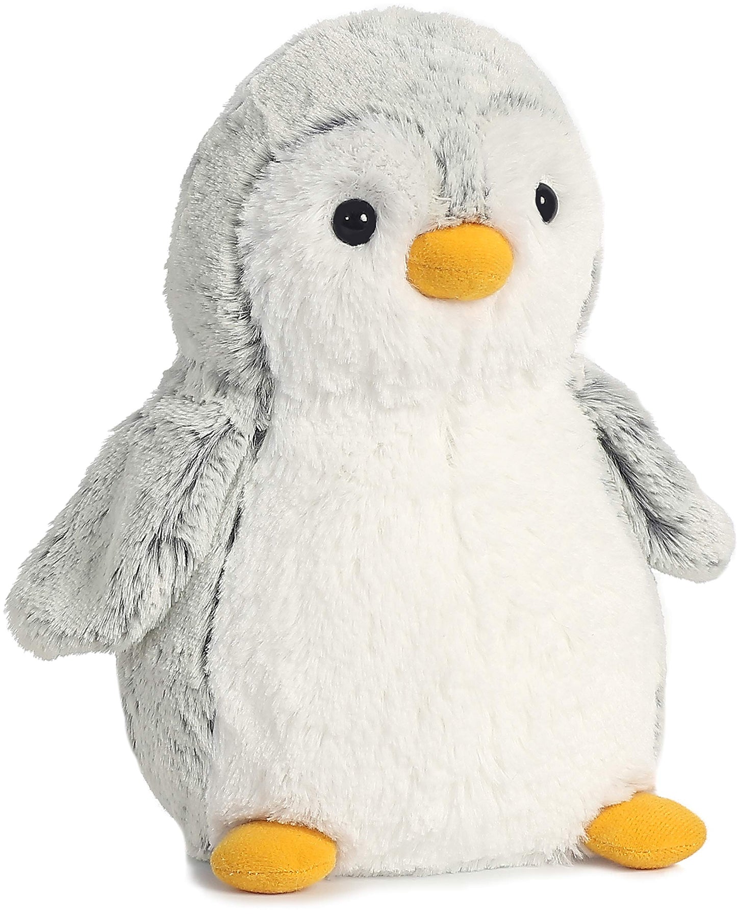 Aurora Playful Pompom Penguin Stuffed Animal - Vibrant Companions - Endless Fun - Gray 9 Inches