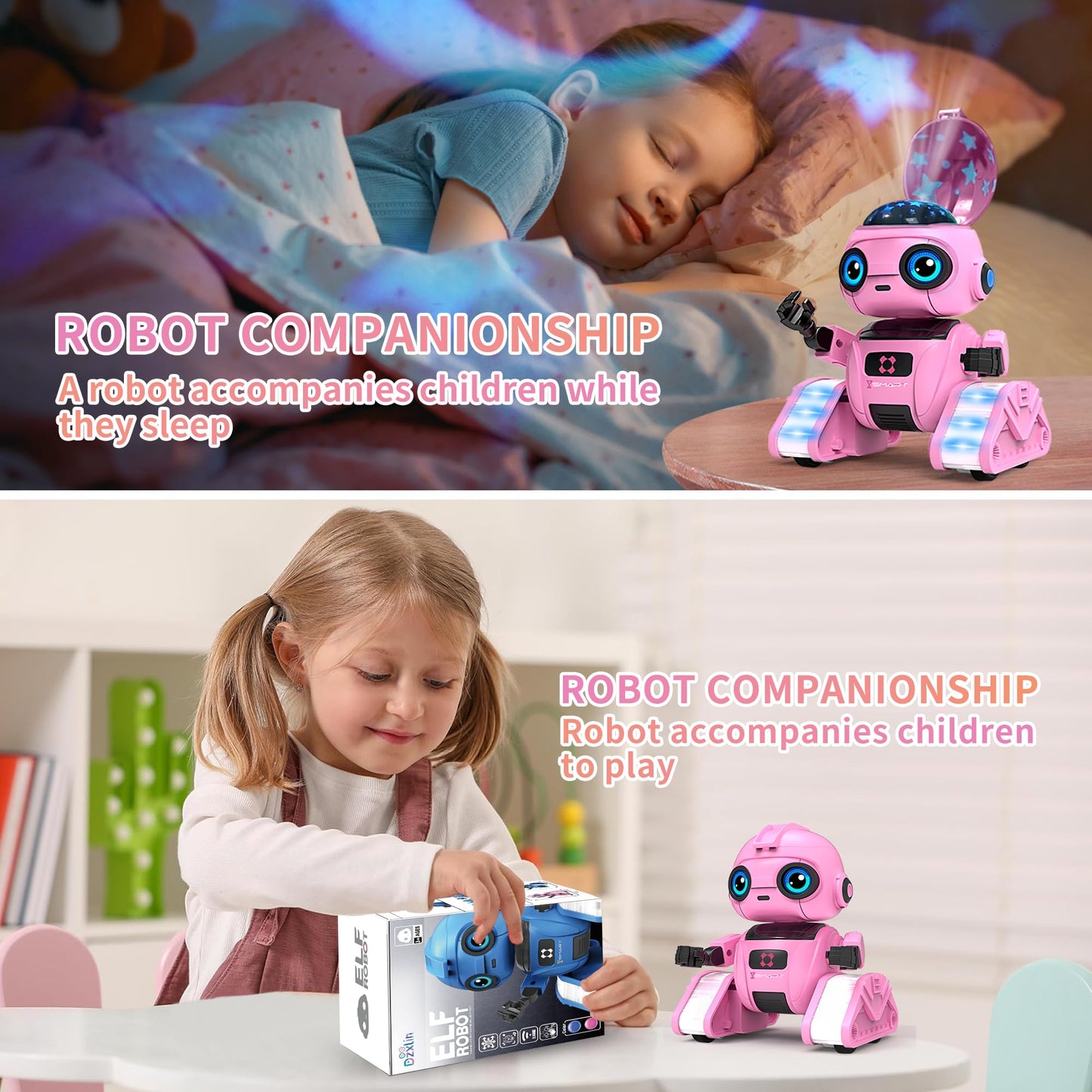 Robot Toys For Boys And Girls, Rechargeable Remote Control Robot With Auto-Demonstration, Light Projection, Dance Moves, Music,
