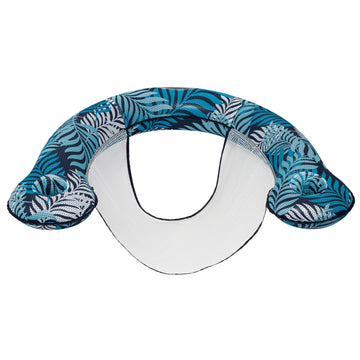 Aqua LEISURE Luxury Pool Noodle Chair Float - Adjustable Seat, 2 Cup Holders, Large, Blue Fern, Model AZL21492