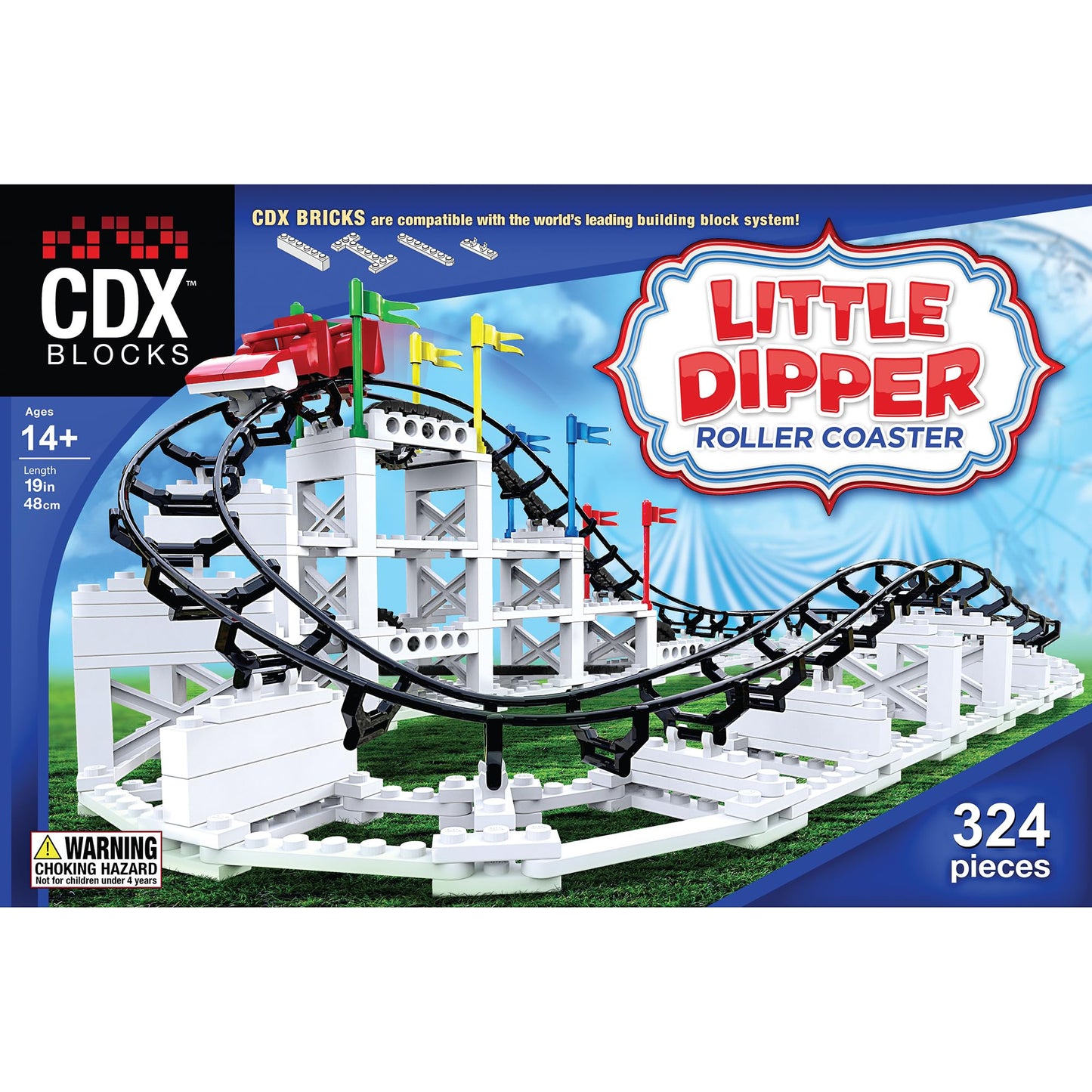 CDX Blocks Building Brick Set - Little Dipper, 324 Pcs, Multicolor, Gravity Powered Roller Coaster, STEM Learning Model CDXLD01