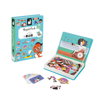 Janod Magn  Ti'Book Sports Educational Game-48 Magnets + 16 Model Cards-Childrens Fsc Cardboard Toy-3 Years +, J02596, Multicolo