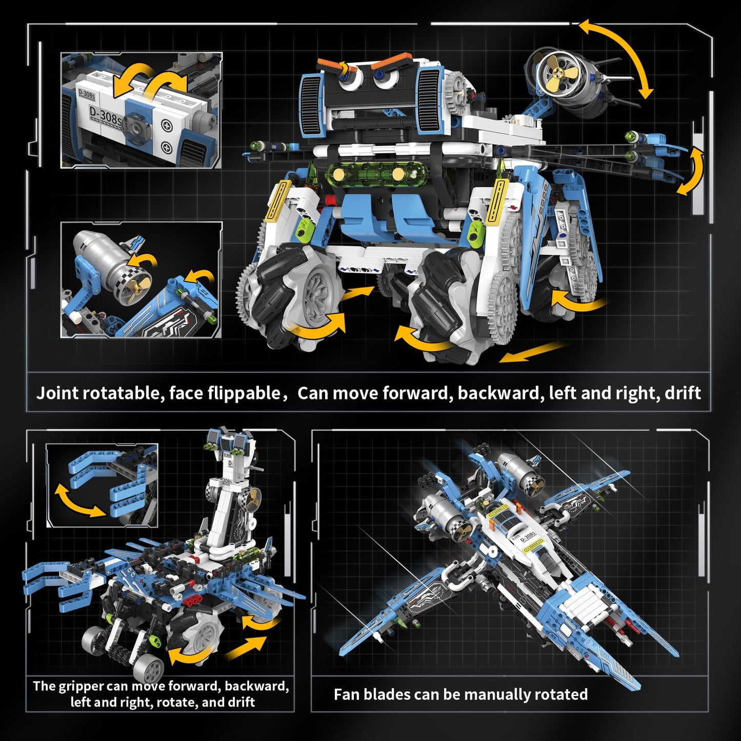 Suplanet 3-in-1 Programmable Robotics Kit with Remote and App Control - STEM Educational Building Toy for Kids Ages 8-12, Ideal