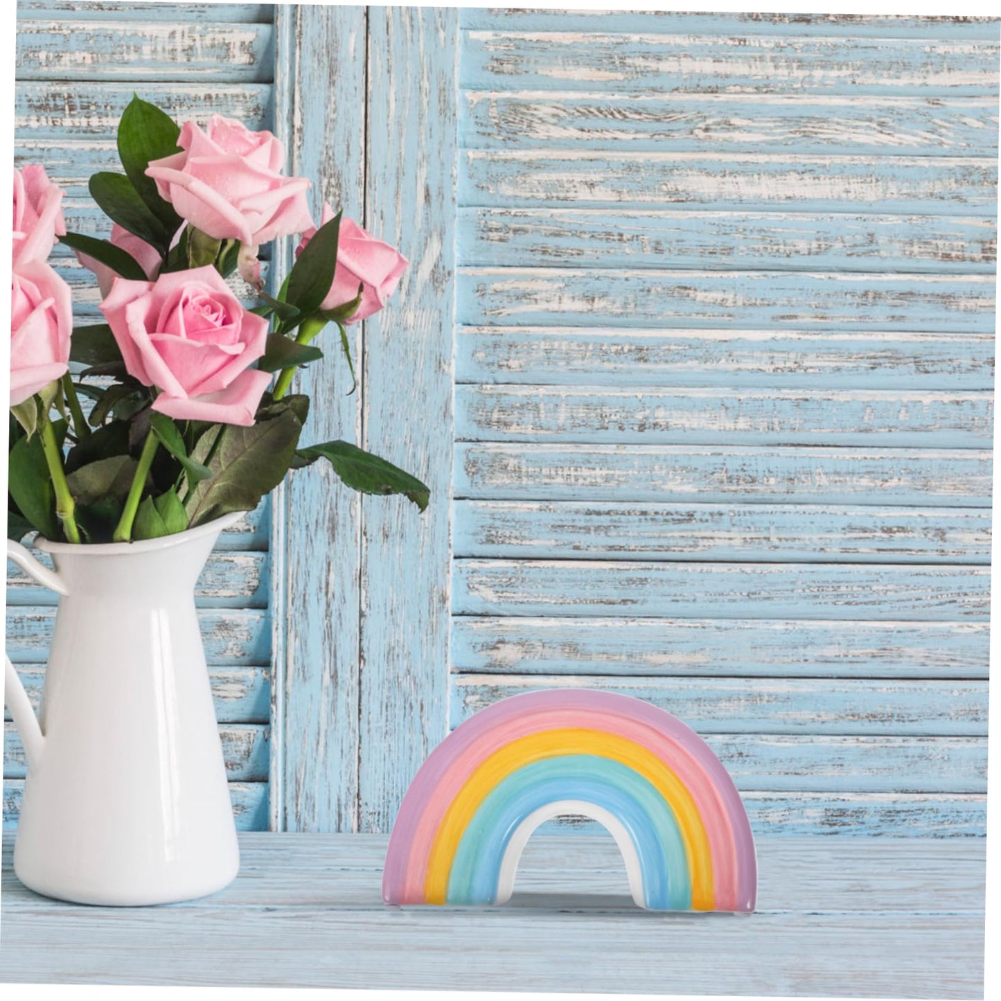 Rainbow Piggy Bank Ceramic Money Bank Decorative Money Box Coin Saving Pot Desktop Ornament For Kids Table Nursery Decor