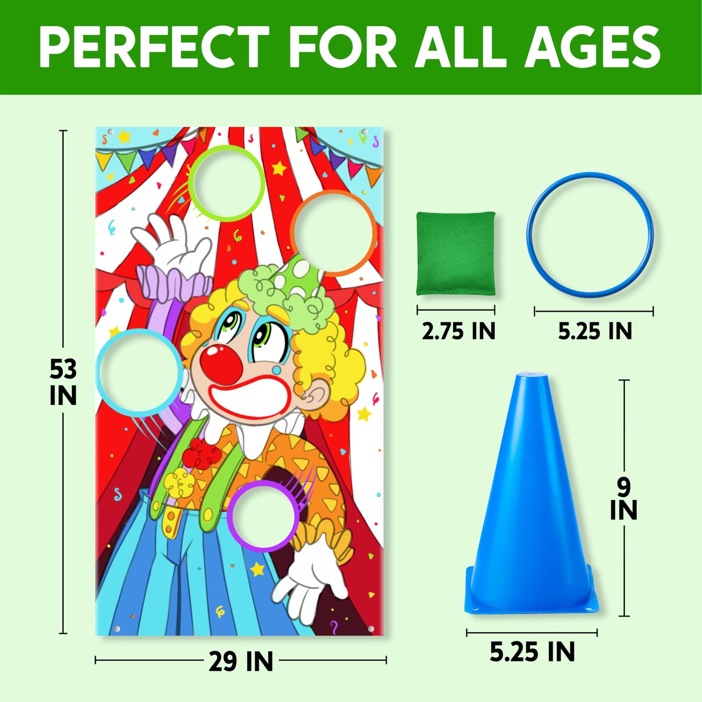JOYIN 31PCS 3 in 1 Carnival Games  Easter Ring Toss Yard Set  Bean Bags  Cones - Outdoor Toys for Toddlers & Kids  Children's Indoor Play  Family Fun  Kids Party Cornhole Set  Lawn Games