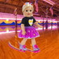 Ebuddy 18 Inch Doll Clothes And Accessories Doll Travel Set With Suitcase Roller Skates School Supplies Playset Purple Unicorn Set Including Dress,Suitcase, Roller Skates,Hairpin,Hair Ring(No Doll)