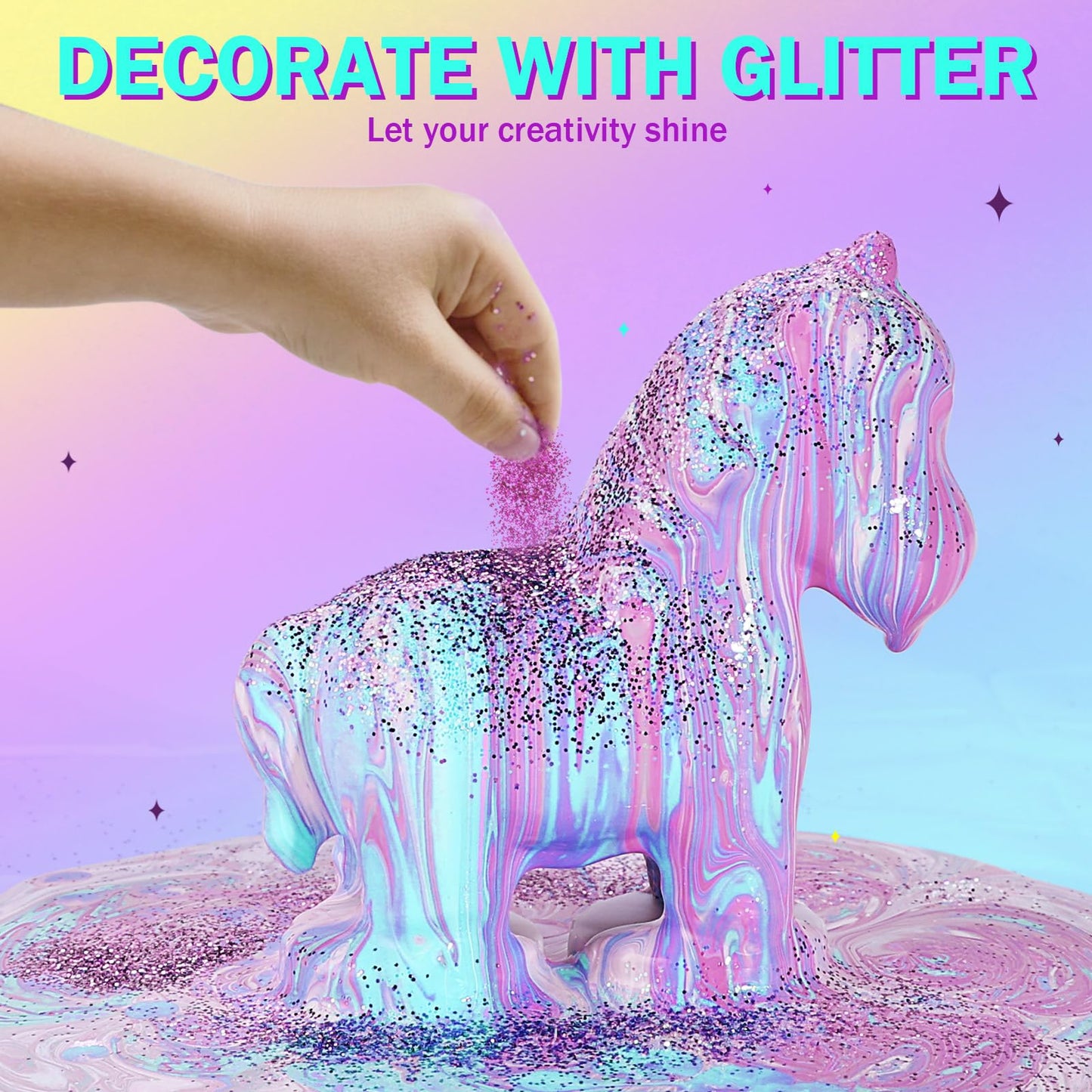LAOESE Unicorns Paint Pouring Art Kit - DIY Craft for Kids Age 6-12, Arts and Crafts Kit for Girls & Boys, Toys Girls Boy Birthd