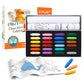 YPLUS Peanut Crayons Set for Kids, Art Case with 24 Colors Crayons and Wall Sticker Paper Rolls, Non-Toxic Toddler Coloring Supp